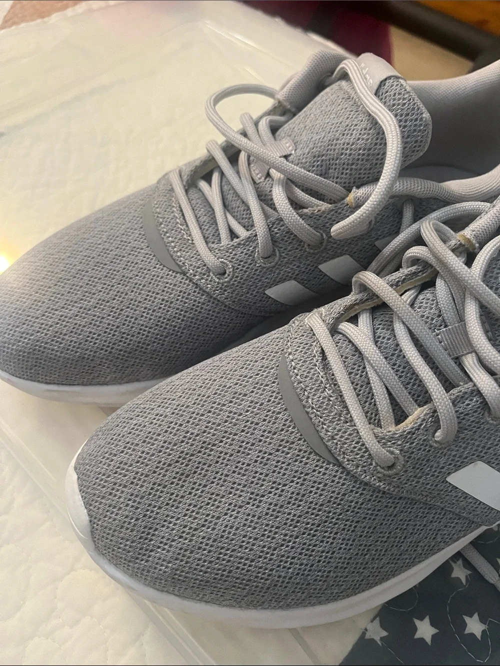 adidas Women’s Gray Mesh Athletic Sneakers
